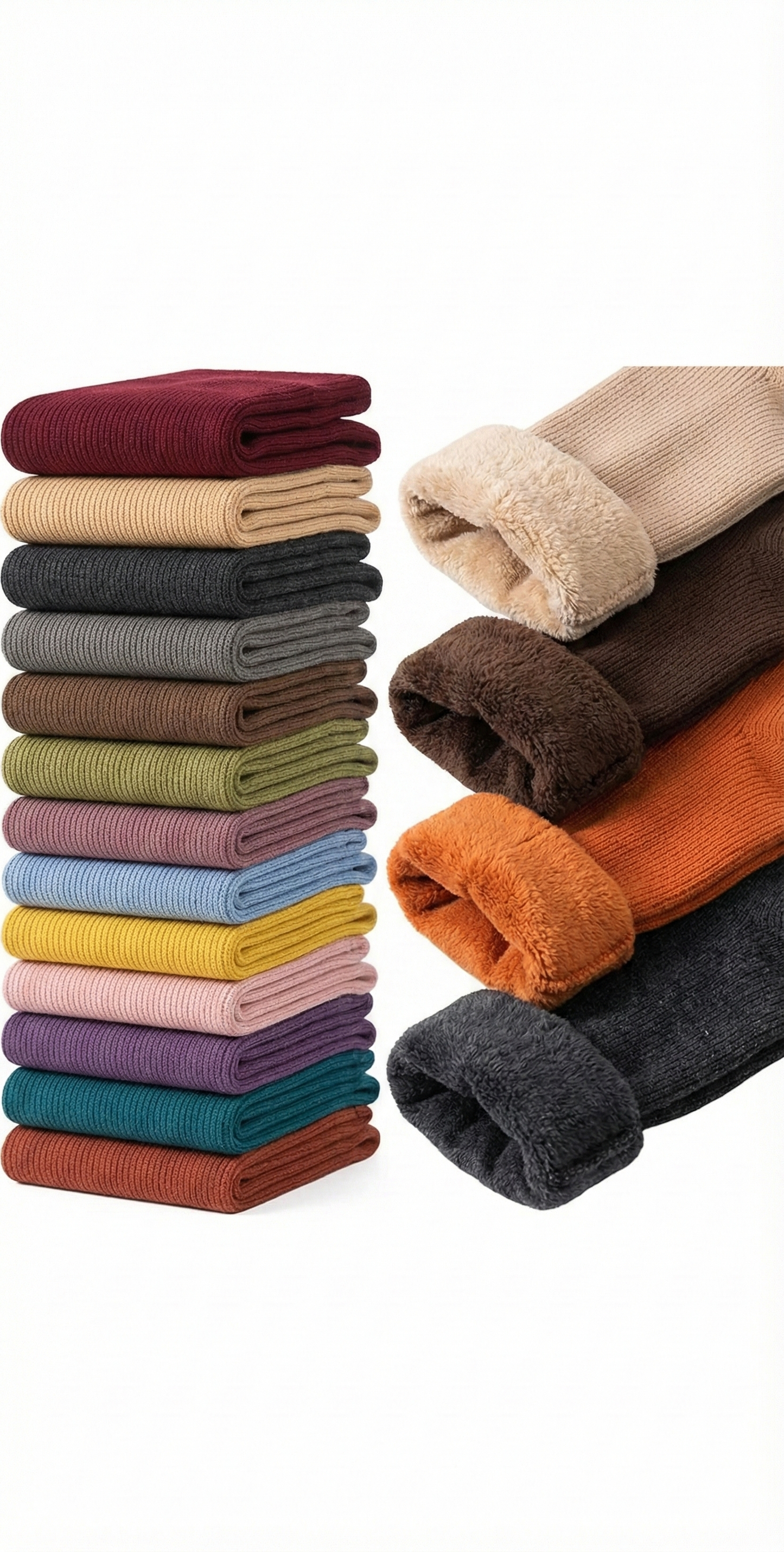 Women Cotton Socks Combo (Ribbed & Plain) – Pack of 3 / Pack of 4