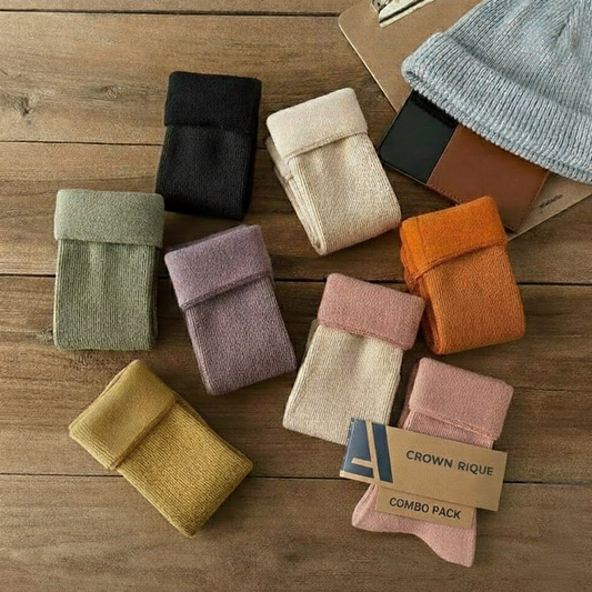 Women Cotton Socks Combo (Ribbed & Plain) – Pack of 3 / Pack of 4